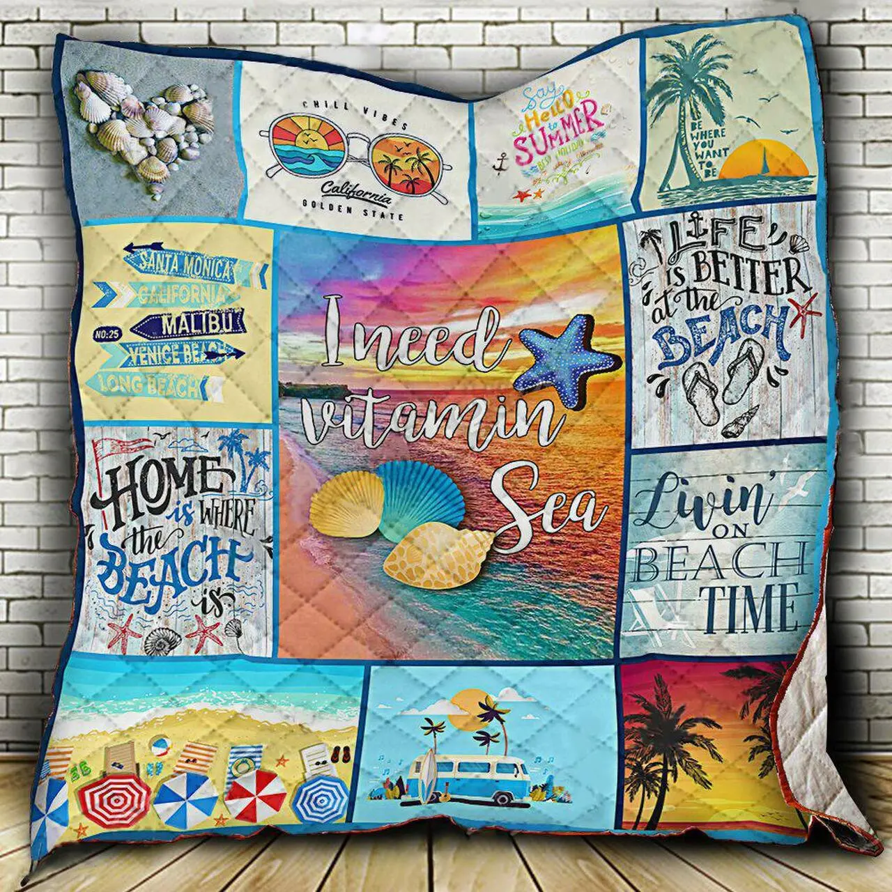Enjoy The Beach Quilt Bt13_0908 Quilt and Home Decor