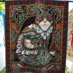 Fabric Cat Ah Quilt Derqun and Home Decor