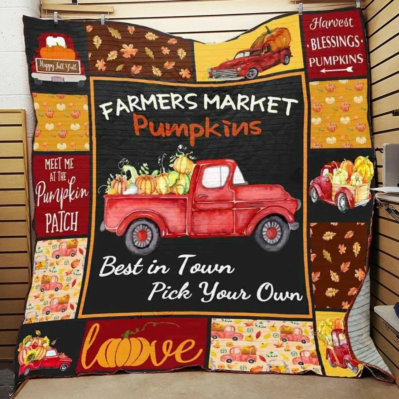 Fall Red Truck Quilt Blanket ABC07111428 and Home Decor