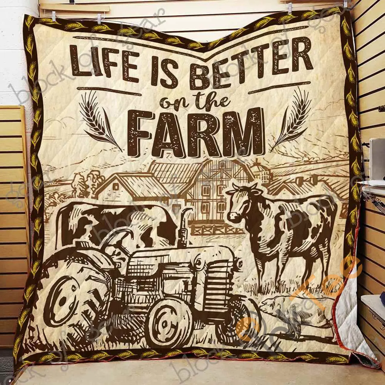Farm Life Blanket KC1507 Quilt and Home Decor
