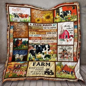 Farm Rules Cl18100250Mdq Quilt Blanket and Home Decor