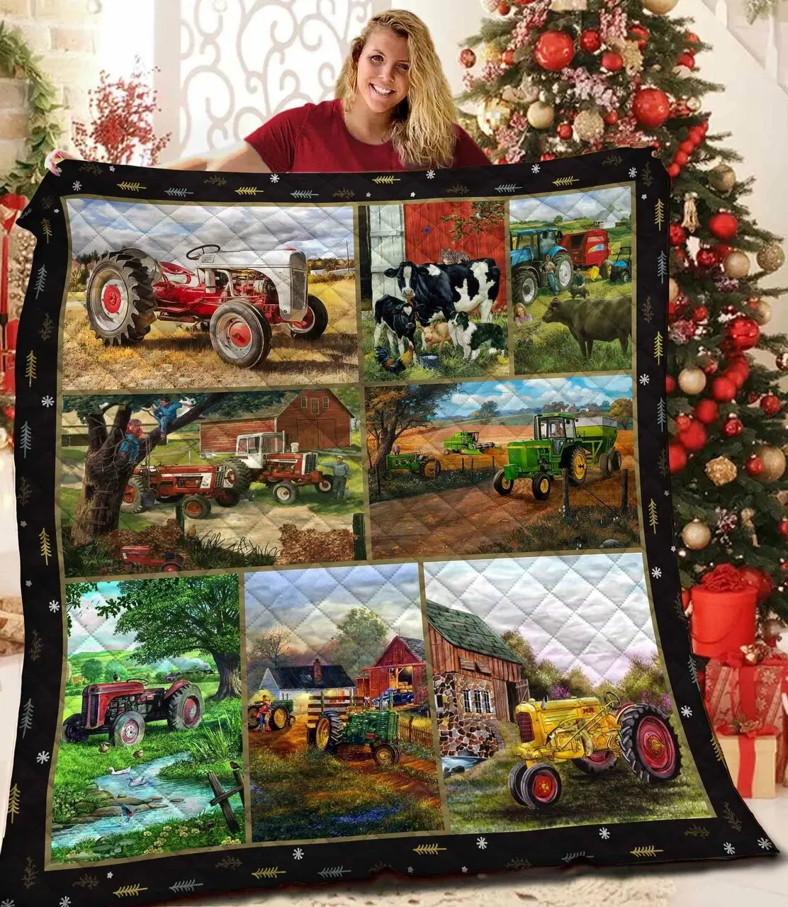 Farming Tractor Quilt Nag and Home Decor