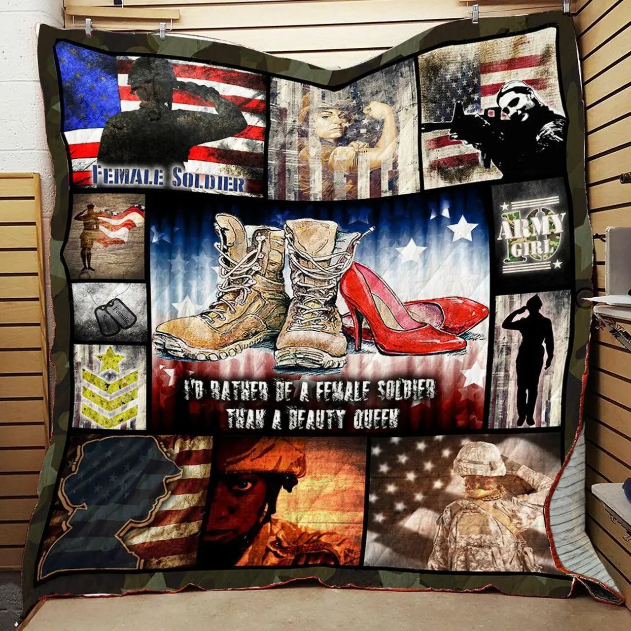 Female Soldier Quilt Mvv and Home Decor