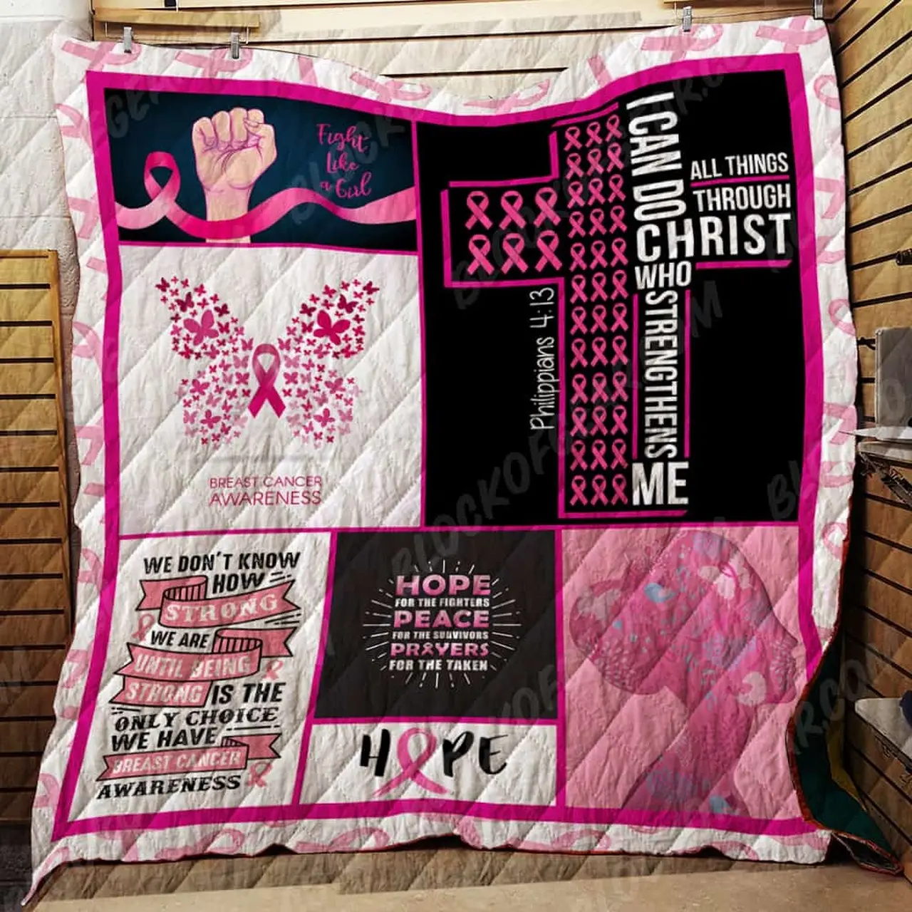 Fight Like A Girl Quilt and Home Decor