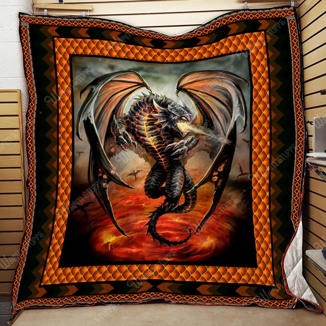Fire Dragon Quilt Kh26 and Home Decor