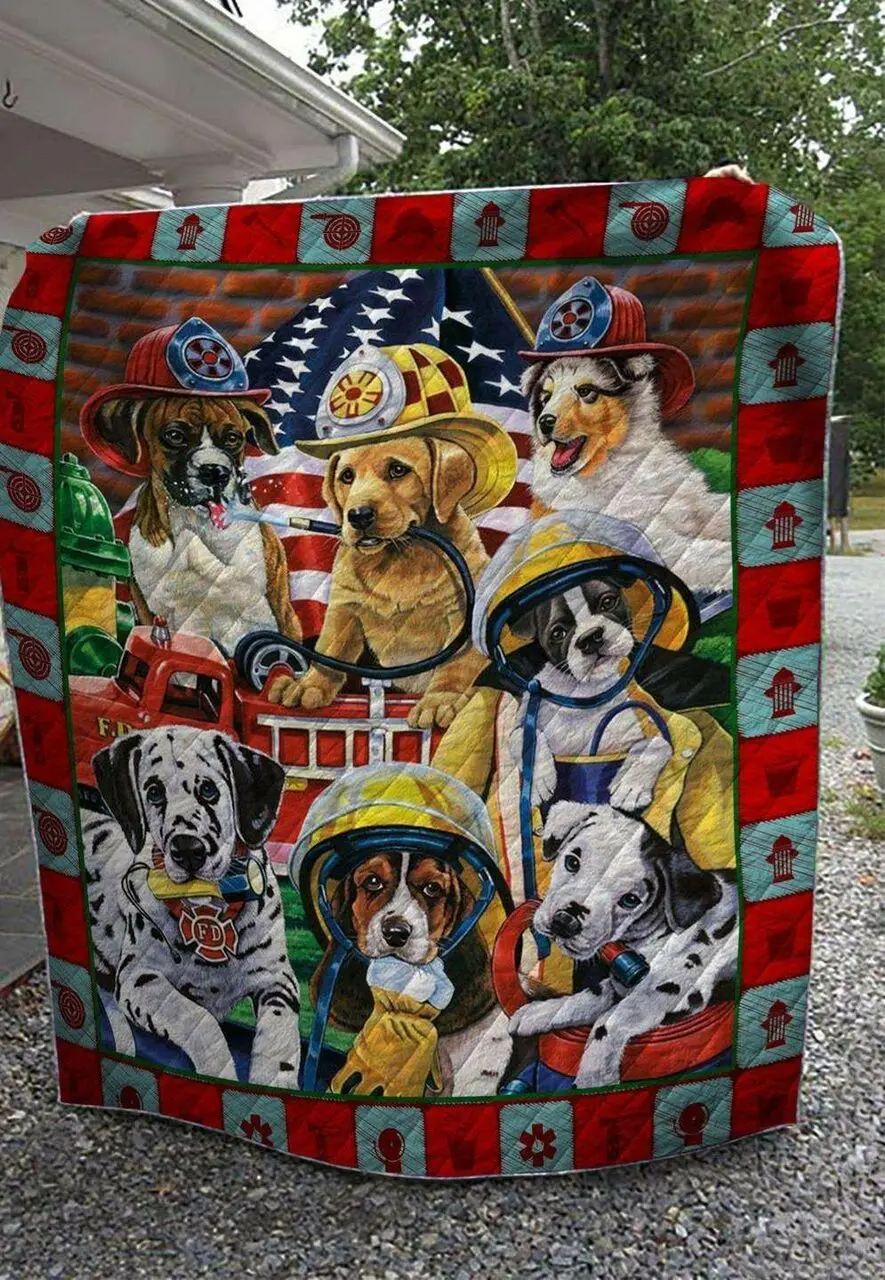 Firefighter Ah Quilt Derqge and Home Decor