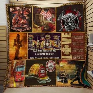 Firefighter Ah Quilt Derqtl and Home Decor