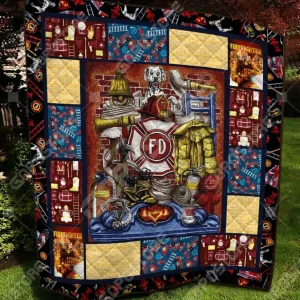Firefighter Art Like Quilt Blanket and Home Decor