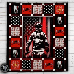 Firefighter Bunker Gear And Firefighter Things Blanket Quilt and Home Decor