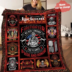 Firefighter Personalized Quilt Blanket HHH120609NA and Home Decor