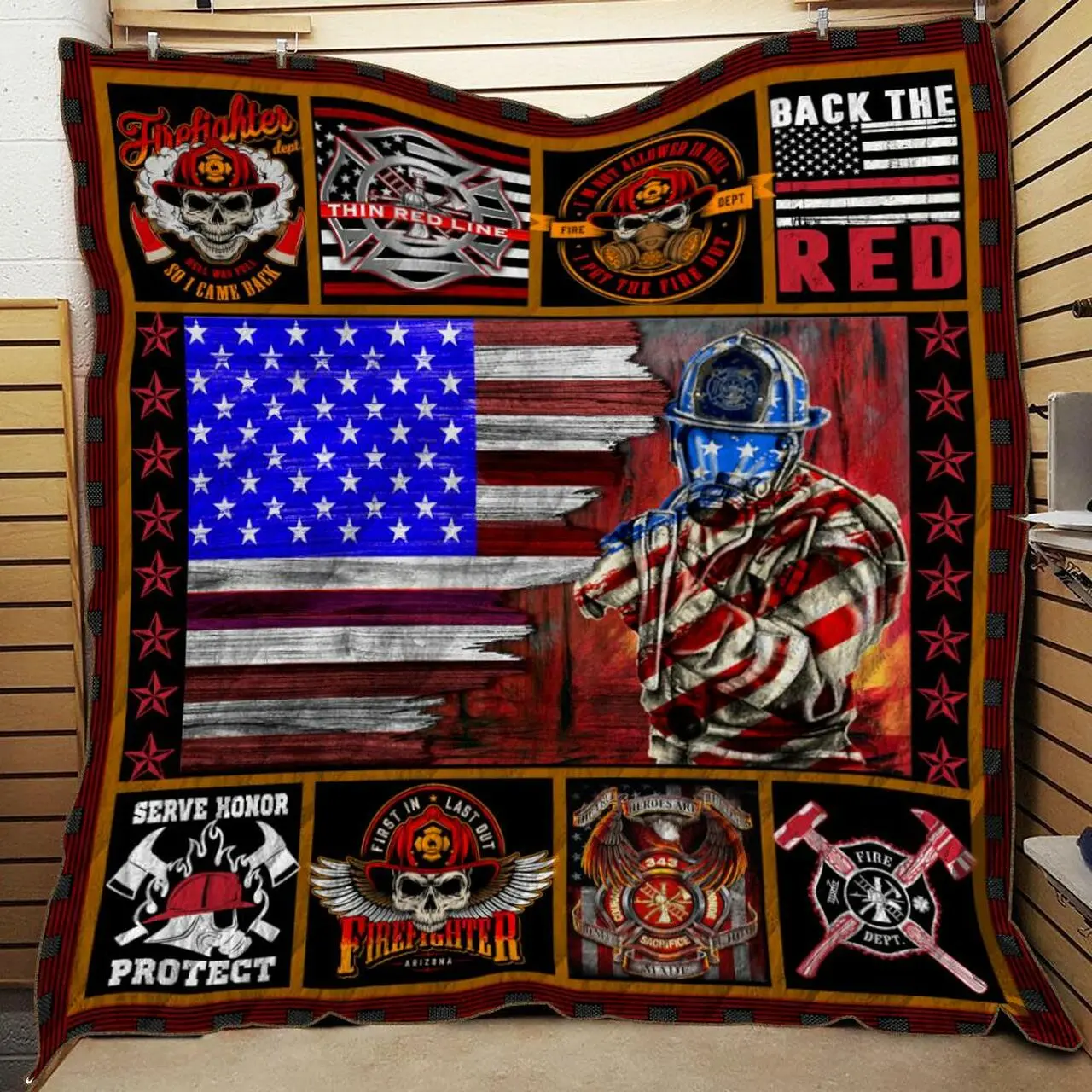 Firefighter Quilt Blanket 3D Print Quilt and Home Decor