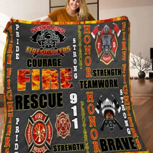 Firefighter Quilt Blanket C9B280304MI and Home Decor