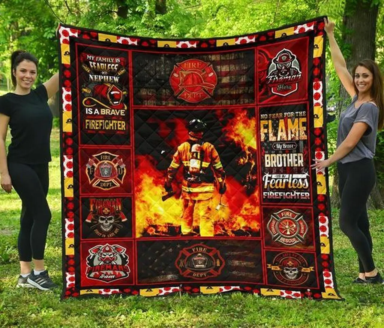 Firefighter Quilt Blanket Dhc010228Lt and Home Decor