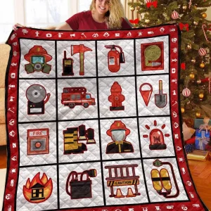 Firefighter Quilt Mde and Home Decor