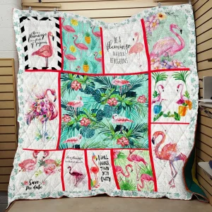 Flamingo Fabric Quilt Blanket and Home Decor
