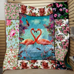 Flamingo Love Quilt and Home Decor