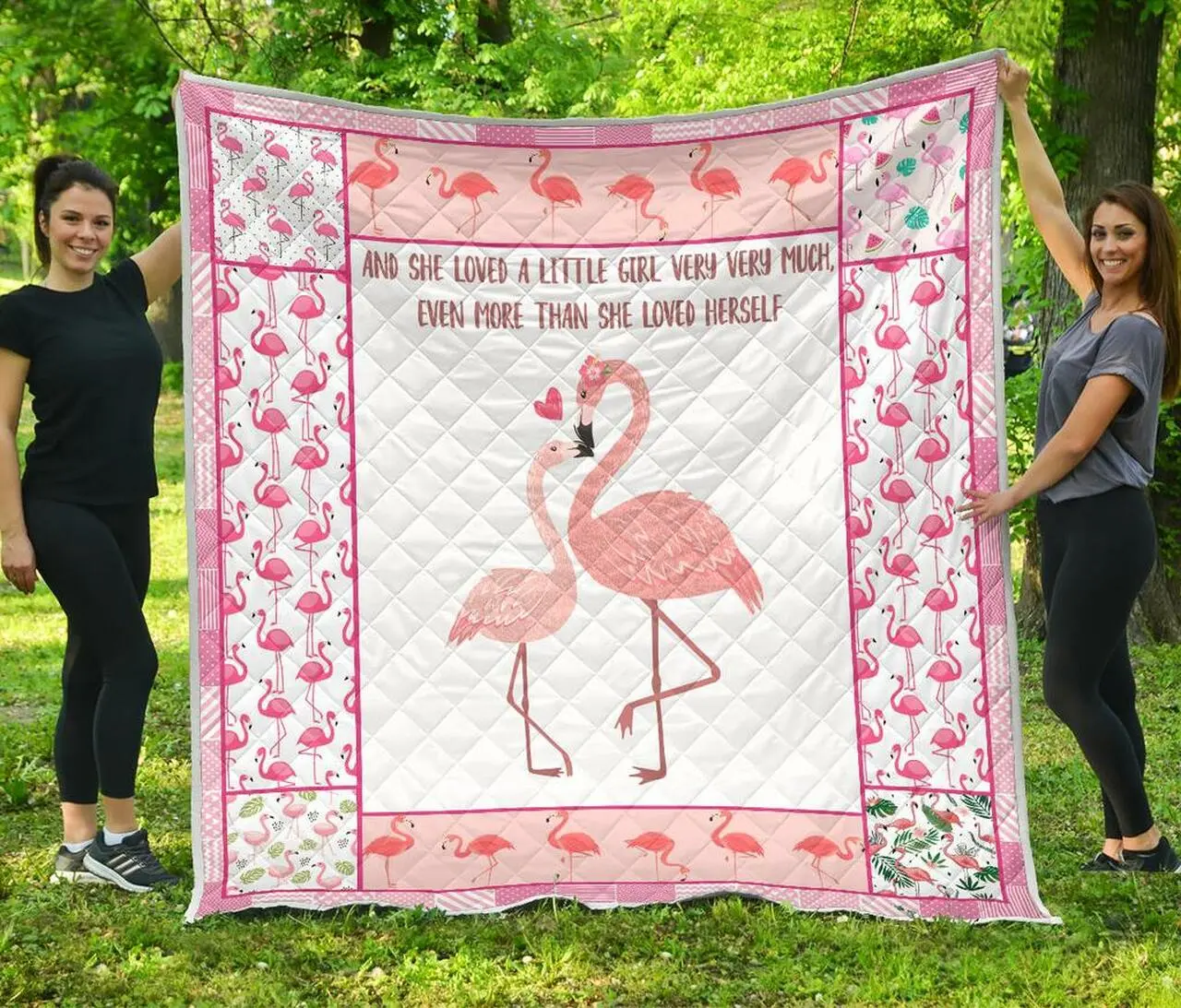 Flamingo Mama Premium Quilt Blanket Quilt and Home Decor