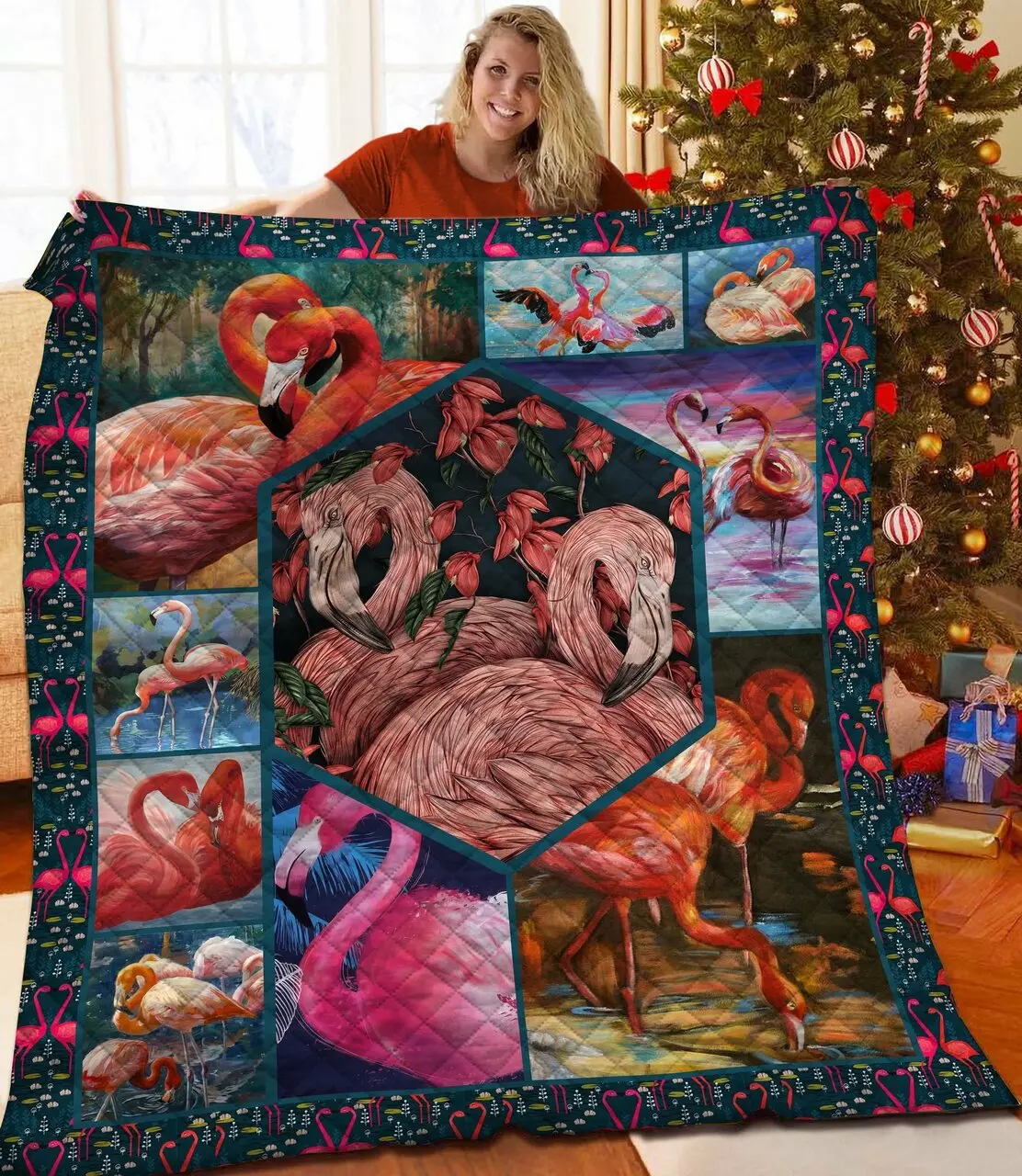 Flamingo Quilt Izv and Home Decor