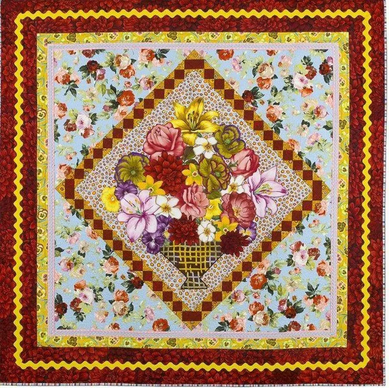 Floral Bouquet Hur Quilt ak and Home Decor