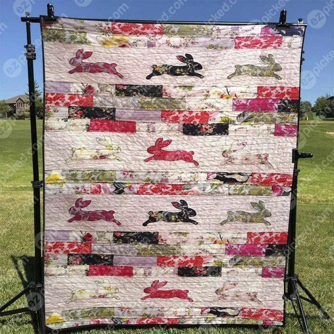 Floral Bunny Quilt Blanket Tr12 Quilt and Home Decor