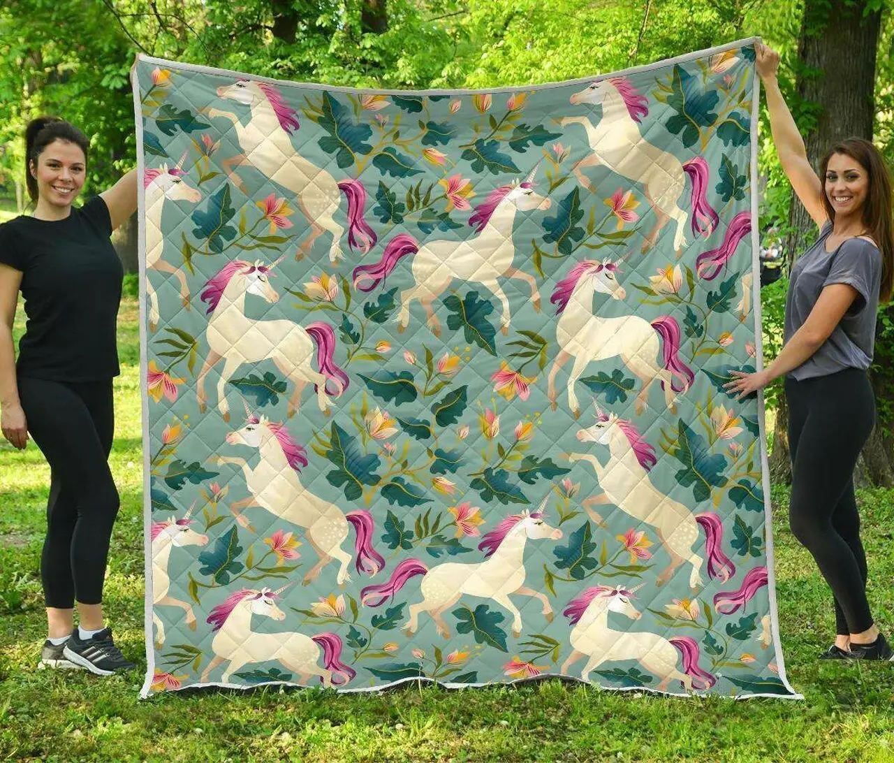 Floral Unicorn Hur Quilt Bevrid and Home Decor