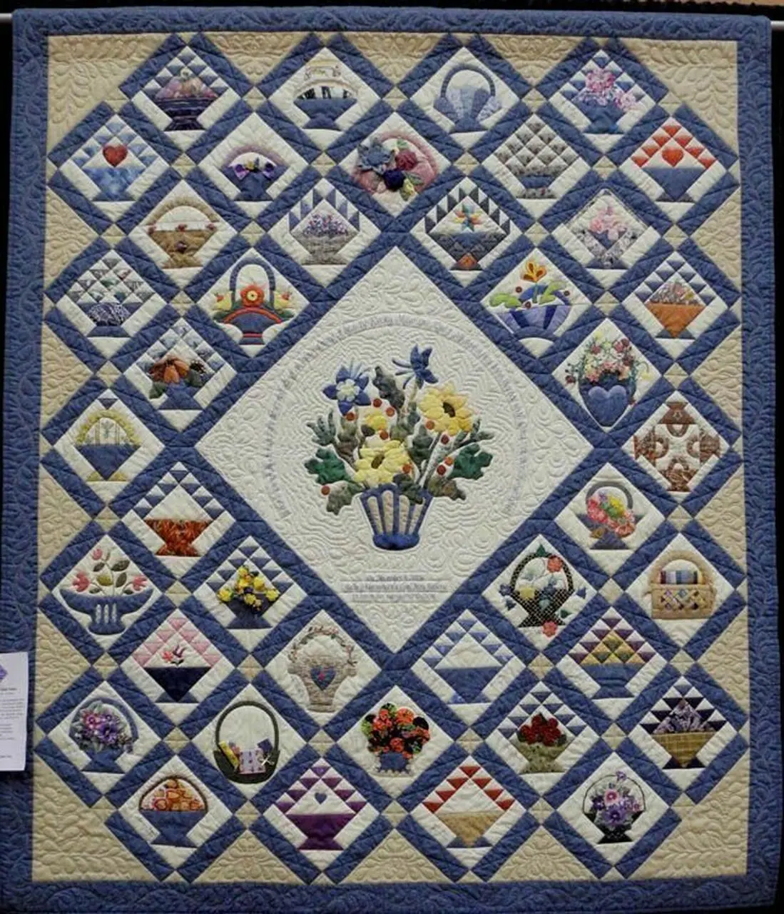 Flower Baskets Cla1910208Q Quilt Blanket and Home Decor