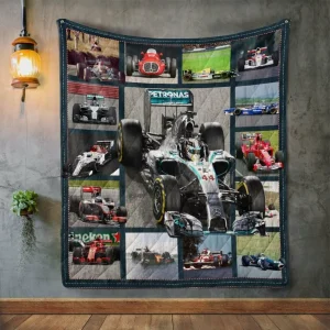 Formula One Quilt Blanket and Home Decor