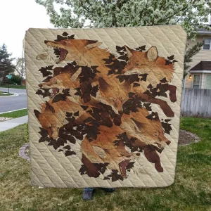 Fox HVT170932 Quilt Blanket Sleepy and Home Decor