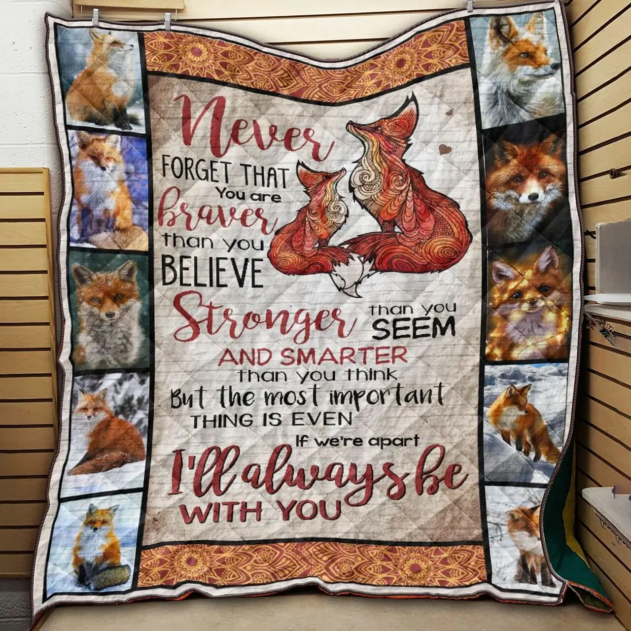 Fox Never Forget JM19 NTTH011298 3D Customized Quilt and Home Decor