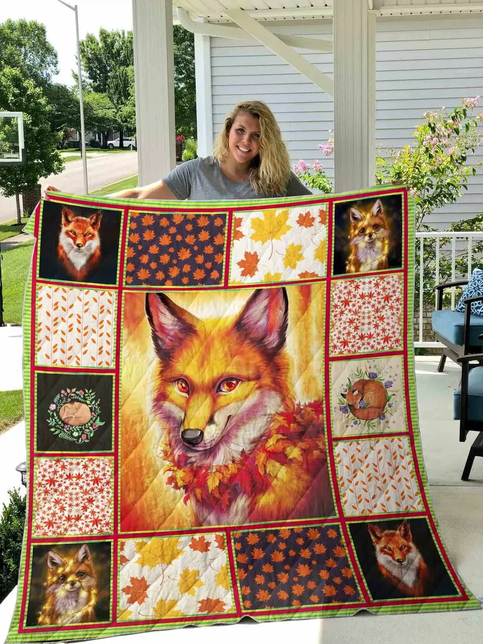 Fox Quilt Blanket 3 Dhc1501466Vt and Home Decor