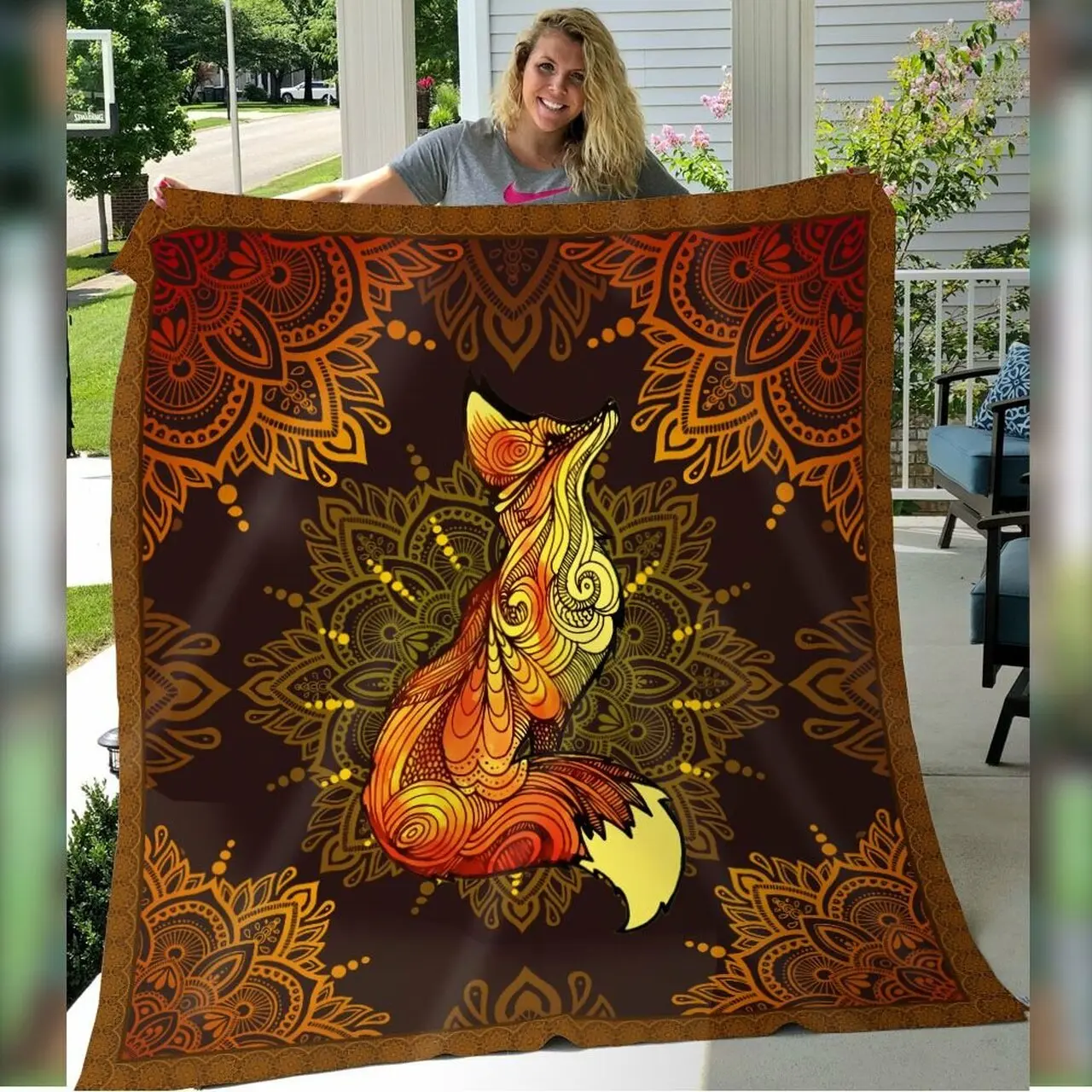 Fox Quilt Blanket Dhc090120878Td and Home Decor