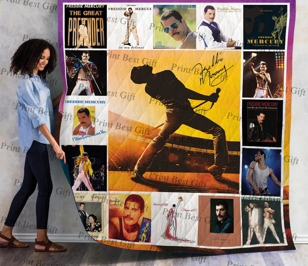 Freddie Mercury Cover Poster Quilt 3 and Home Decor
