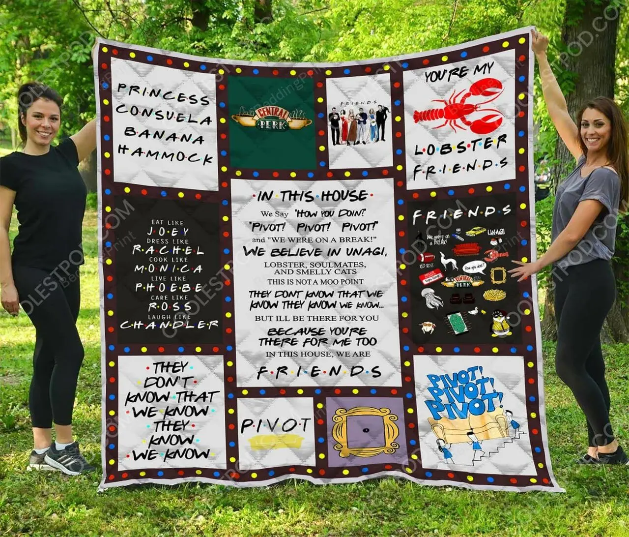 Friend Vr1 Quilt Blanket and Home Decor