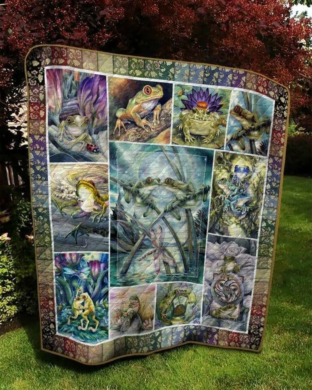 Frog Tnt0504 4 Quilt Blanket Quilt and Home Decor