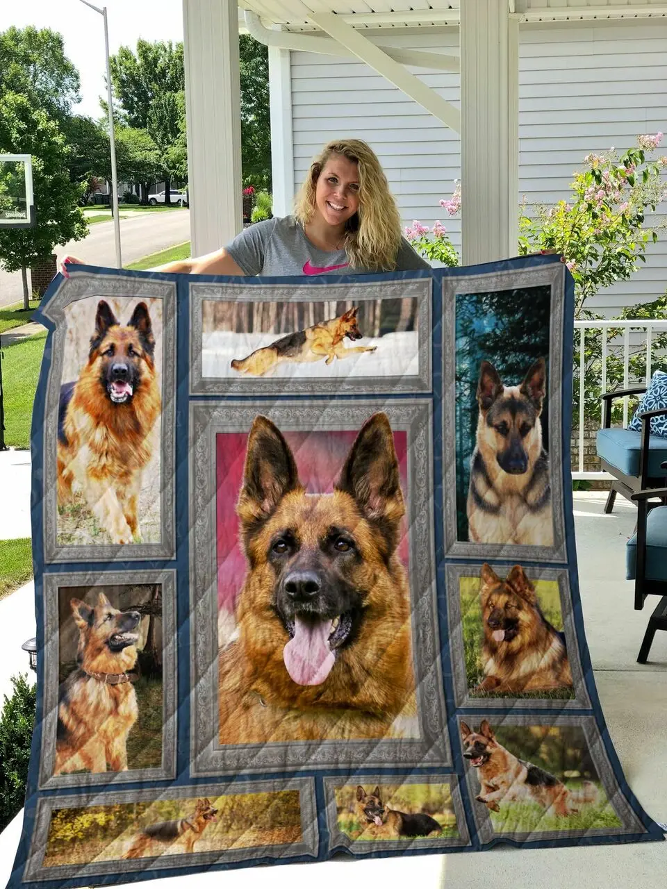 German Shepherd 3D German Shepherd Quilt Blanket Dhc04011467Dd and Home Decor
