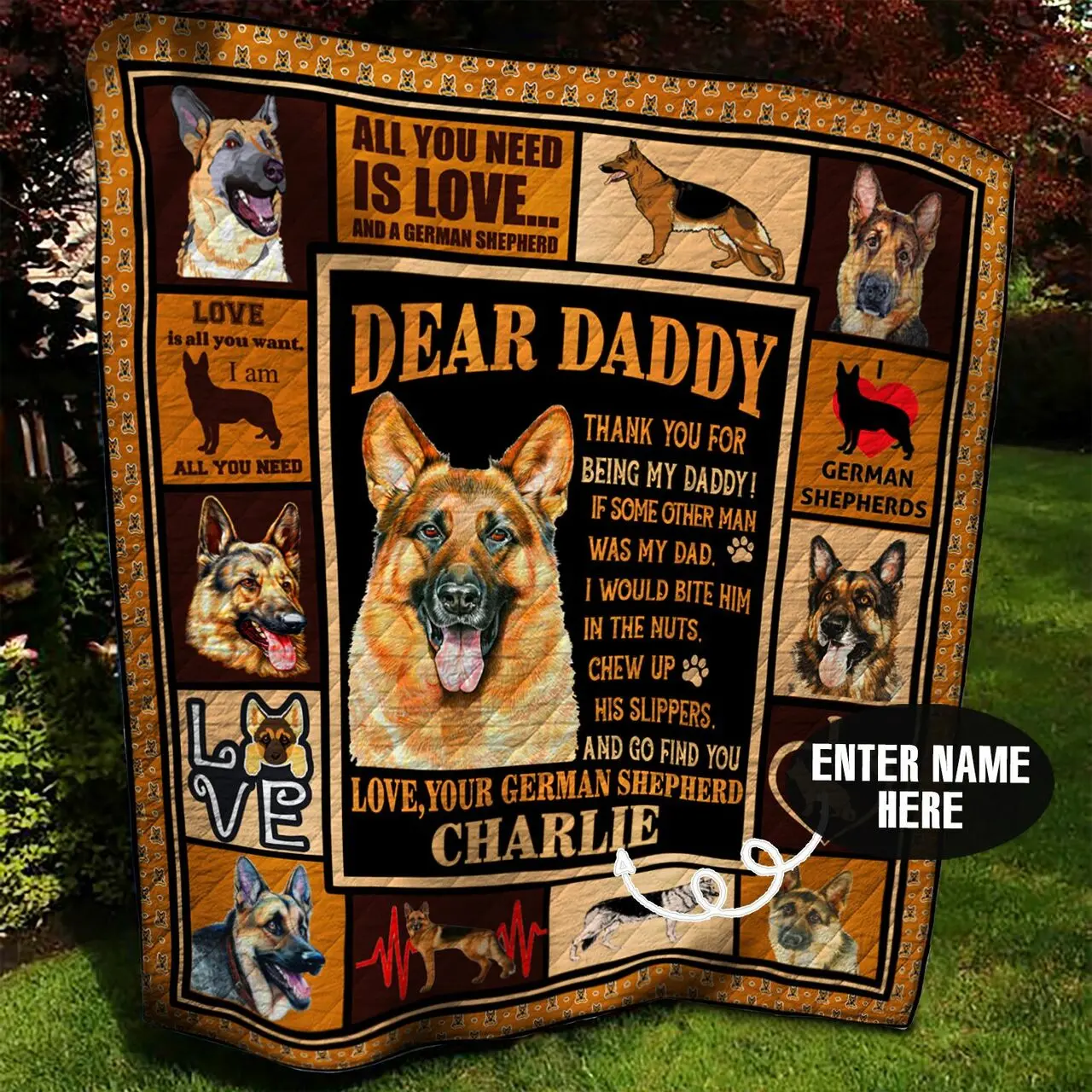 German Shepherd Personalized Quilt Blanket Bbb110627Ht and Home Decor