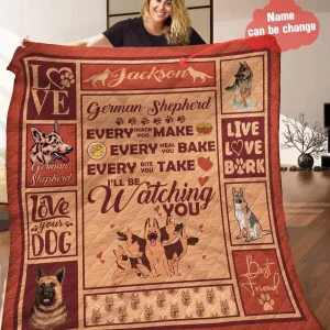 German Shepherd Personalized Quilt Blanket Hhh110615Na and Home Decor