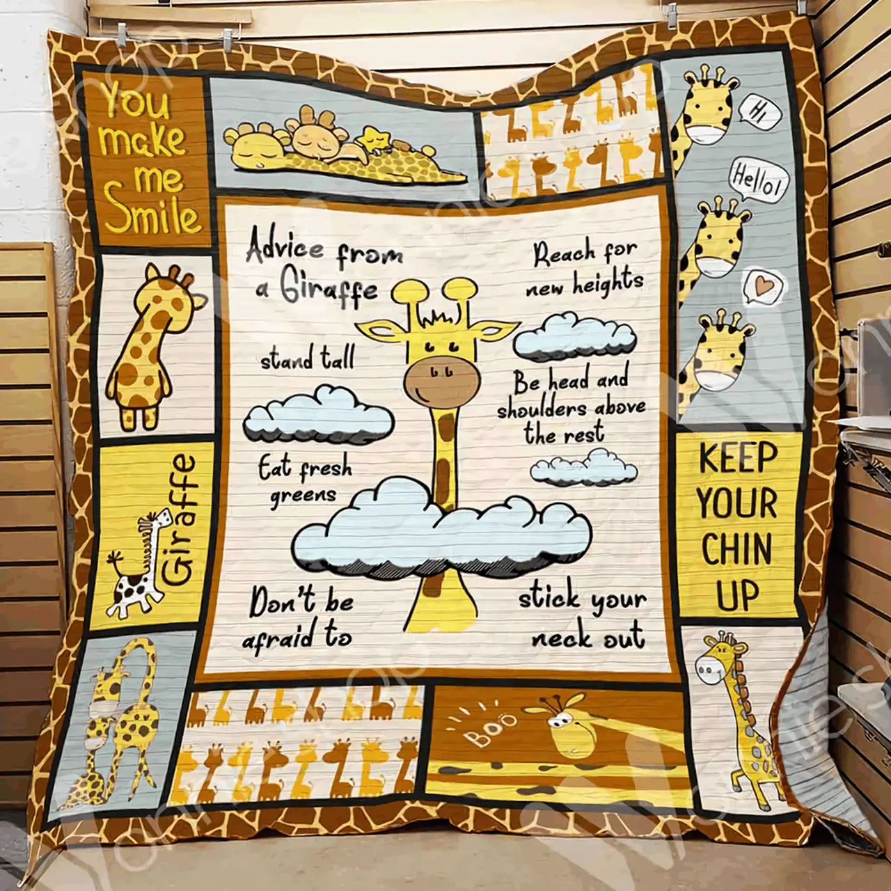 Giraffe Chillin Be Together Quilt Blanket ABC06011252 and Home Decor