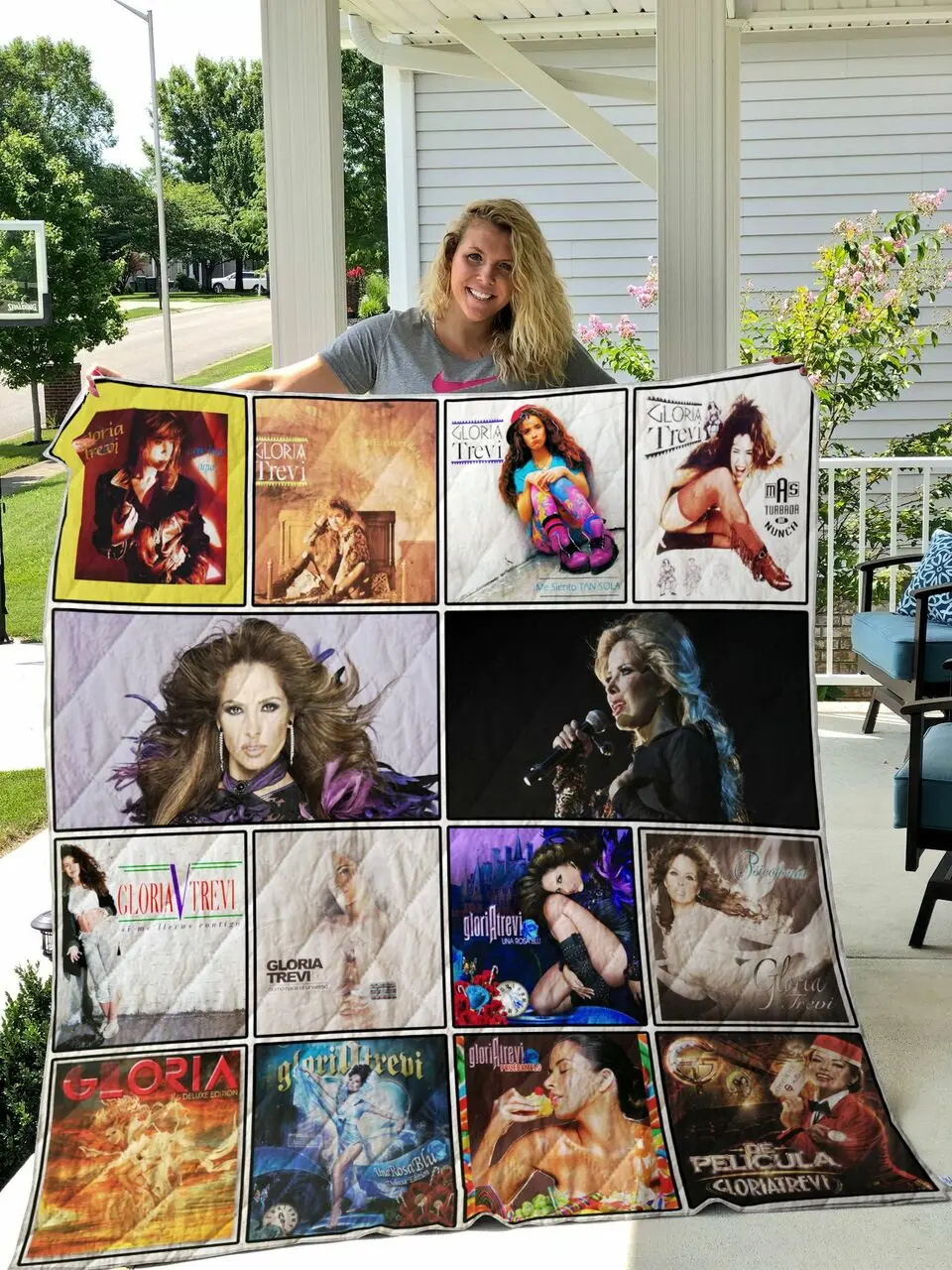 Gloria Trevi Quilt Blanket and Home Decor