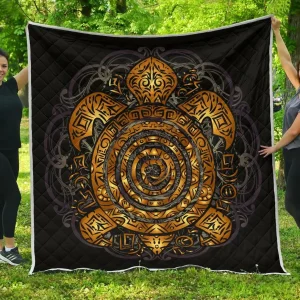 Glowing Turtle Premium Quilt A0 Quilt and Home Decor