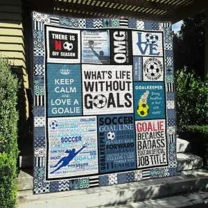 Goals Blue Quilt Blanket Quilt and Home Decor