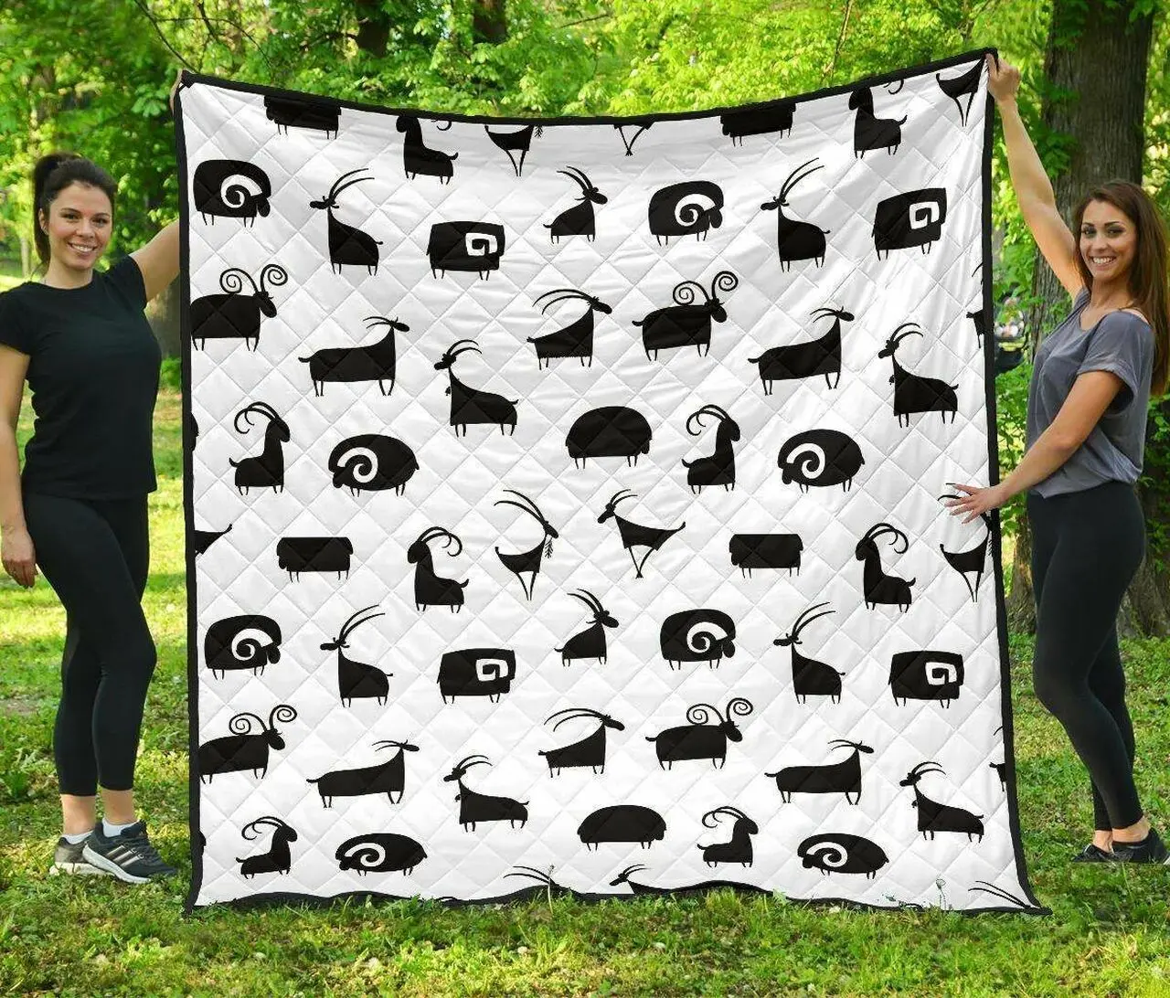 Goat Ram Pattern DHCDHC DT1910 Quilt Blanket and Home Decor