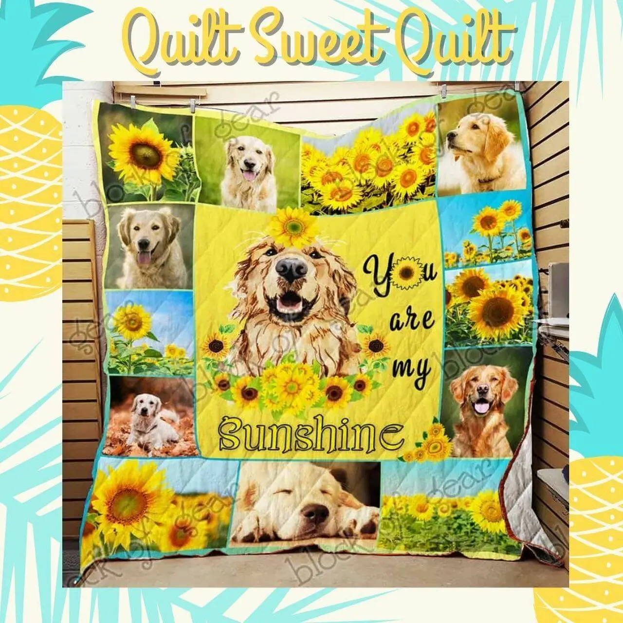Golden Retriever Hhc161003Th Quilt Blanket and Home Decor
