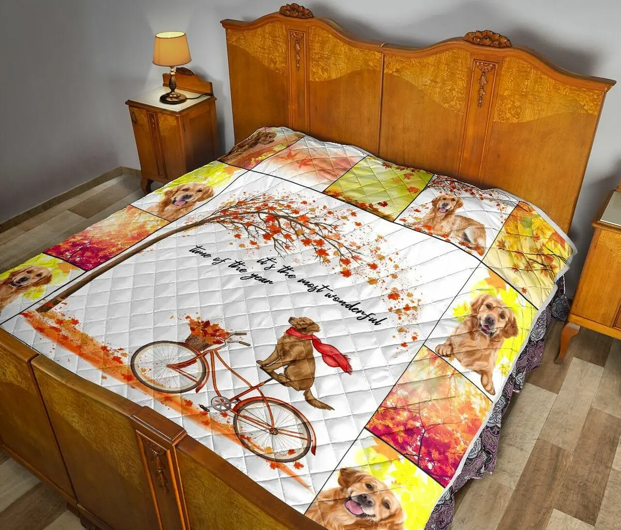 Golden Retriever Quilt Blanket Dhc090120775Td and Home Decor
