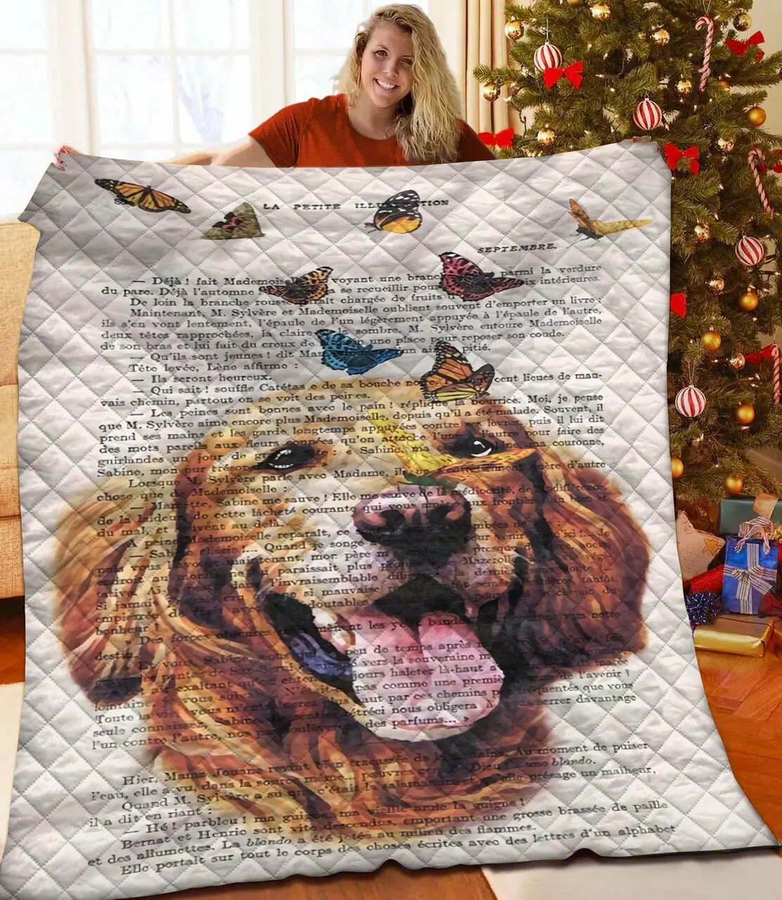 Golden Retriever Quilt Yxe and Home Decor