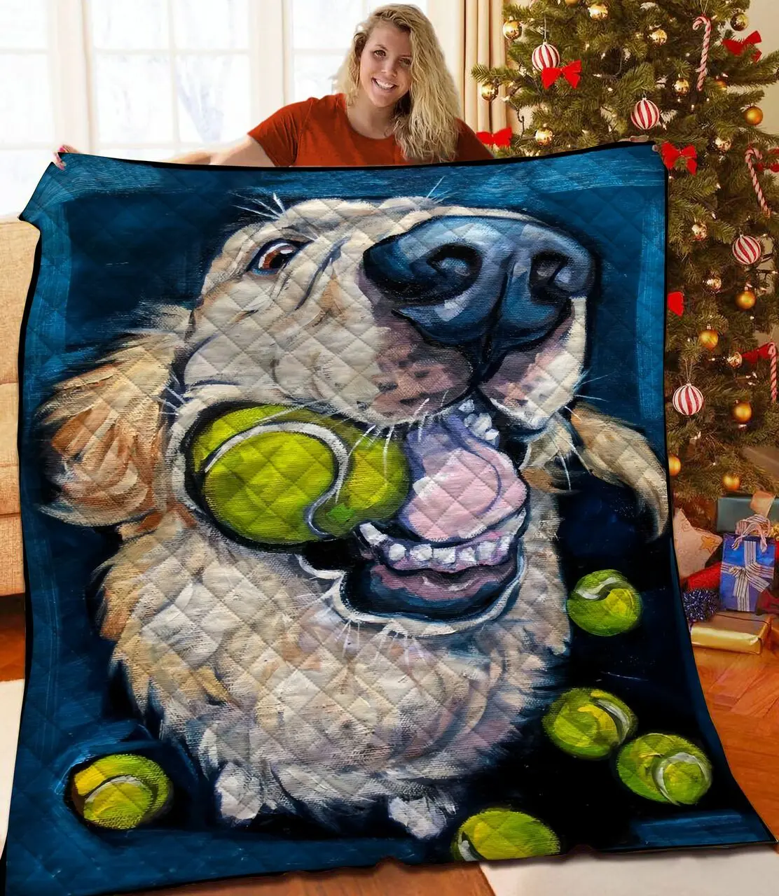 Golden Retriever Quilt Yxy and Home Decor
