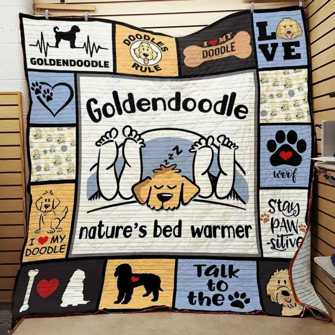 Goldendoodle Quilt Blanket ABC07111236 and Home Decor