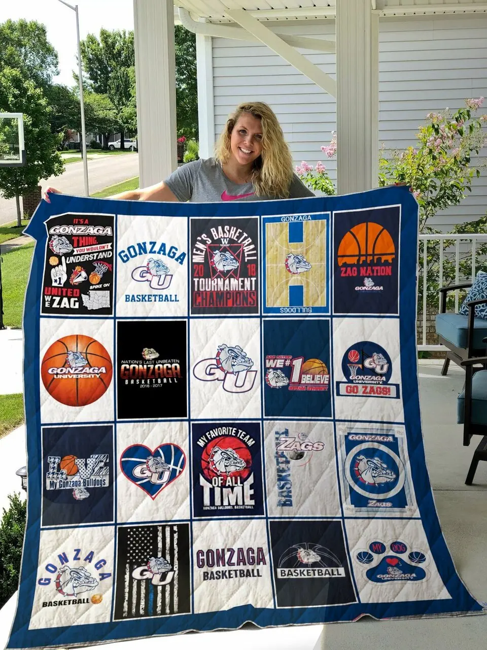 Gonzaga Basketball Quilt Blanket and Home Decor