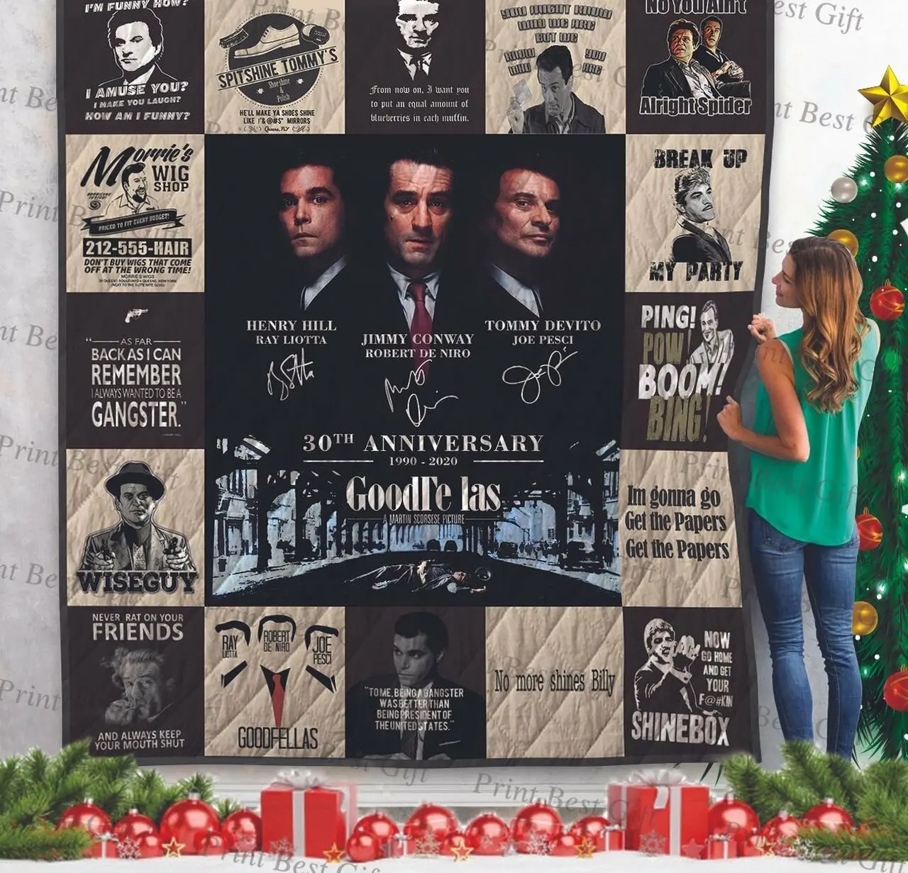 Goodfellas Poster Quilt Blanket and Home Decor