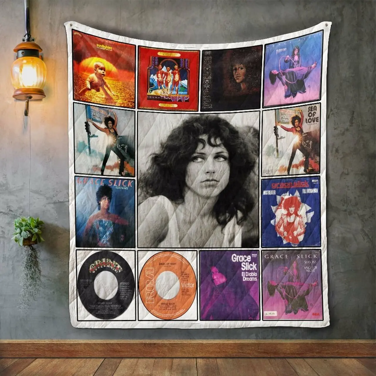 Grace Slick Quilt Blanket and Home Decor